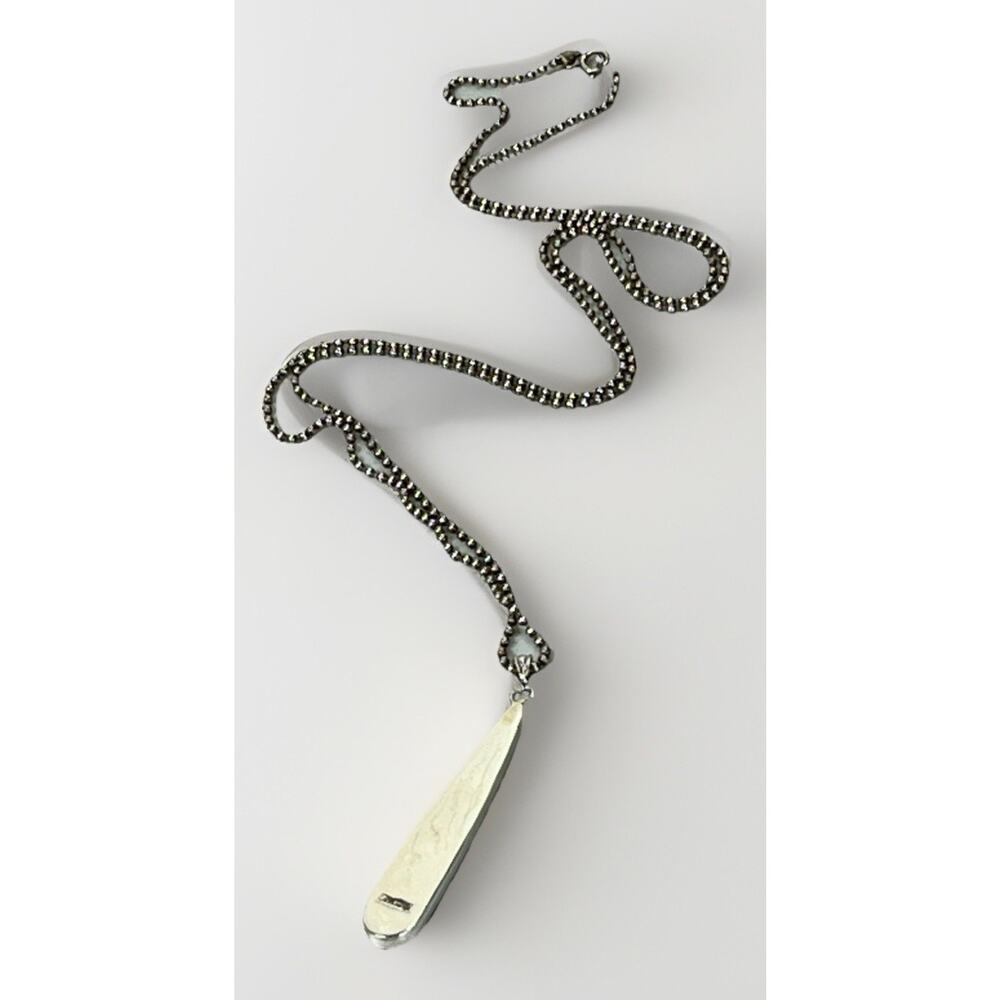 ZUNI Galaxy Rainbow Kachina Micro Inlay Pendant 925 Sterling Silver Necklace - Picture 9 of 16